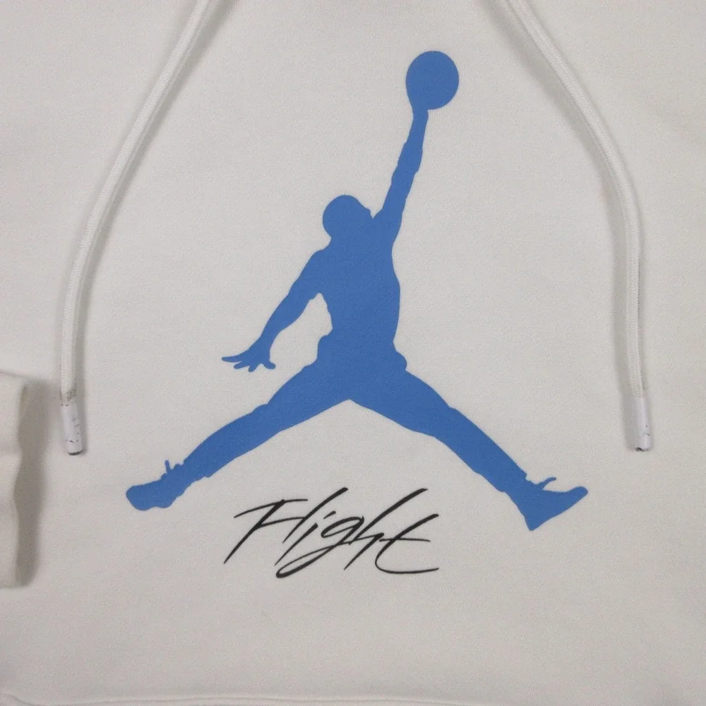 Air Jordan Sweater Mens Medium White Flight Jumpman Pullover Hoodie Sweatshirt